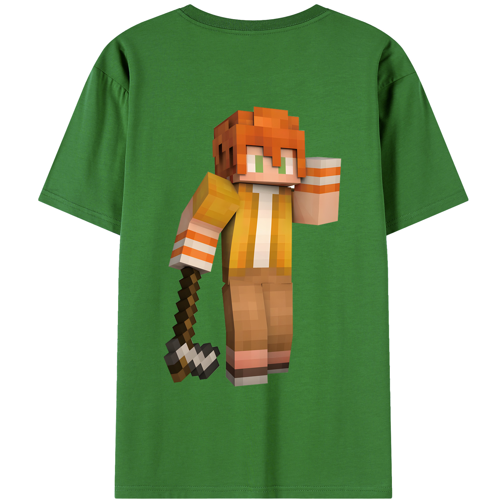 （画像用） マインクラフト ブロックの世界 Minecraft MC Block world レディース半袖Tシャツ(バックプリント)